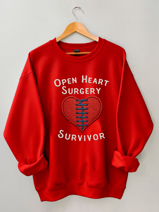 Women's casual heart disease awareness sweatshirt