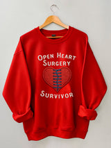 Women's casual heart disease awareness sweatshirt