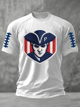 Men's football print short-sleeved T-shirt
