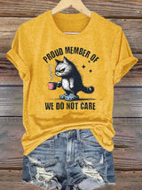 🔥Buy 3 Get 15% Off🔥Women's Retro Funny Proud Member Of Club We Do Not Care Menopause Perimenopause Print  T-Shirt