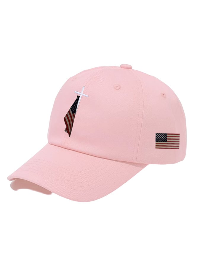 Unisex Flag Cross Print Baseball Cap