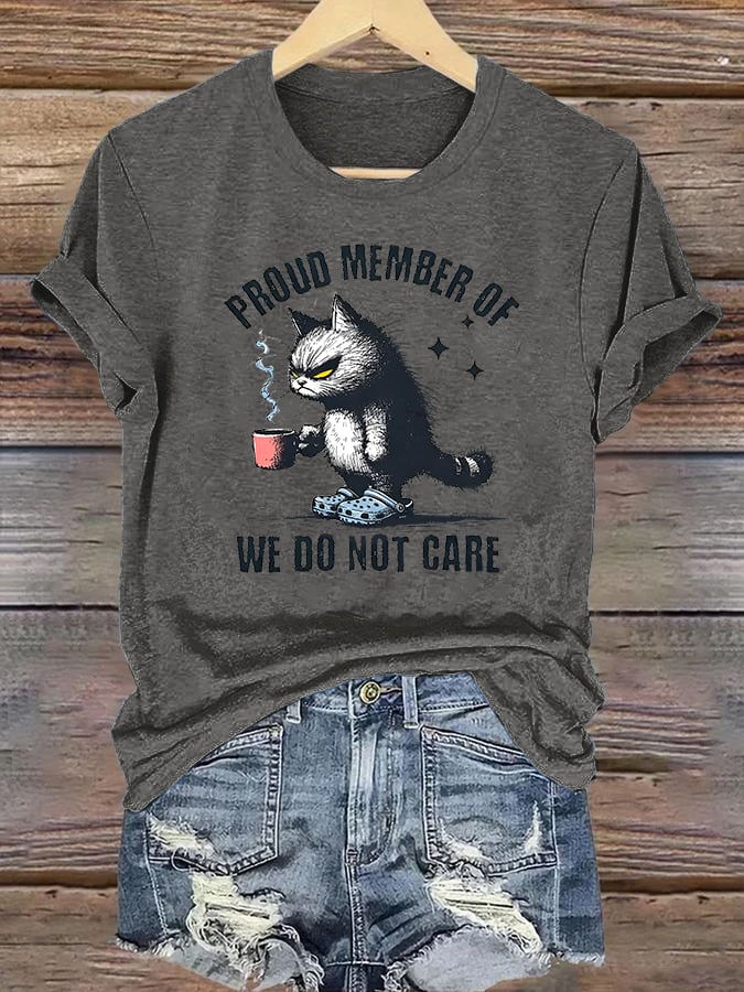 🔥Buy 3 Get 15% Off🔥Women's Retro Funny Proud Member Of Club We Do Not Care Menopause Perimenopause Print  T-Shirt
