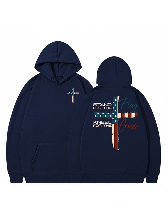 Women's  Stand For The Flag Kneel For The Cross  Printed Casual Hoodie
