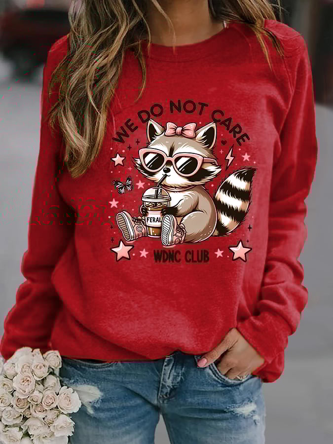 🔥Buy 3 Get 15% Off🔥Women's  Cute little raccoon for Women's WDNC Menopause & Perimenopause Printed   Sweatshirt
