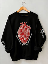Women's casual heart disease awareness sweatshirt