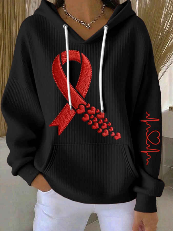 Women's Casual Heart Disease Awareness Hoodie