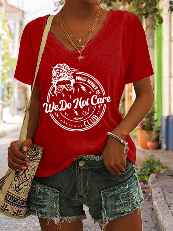 Women's  V-neck Retro Funny Proud Member Of  Club Menopause Perimenopause Print T-Shirt