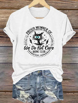 Women's  Retro Funny Proud Member Of Club Menopause Perimenopause Print T-Shirt