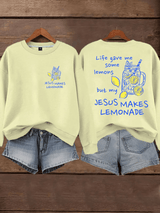 Women's Life Gave Me Some Lemons, But My Jesus Turned Them Into Lemonade Faith Print  Hoodie