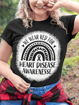 Women's Heart Disease Awareness Print T-shirt