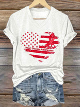 Women's Heart Disease Awareness Printed T-shirt