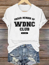 Women's Retro Funny Proud Member Of Club We Do Not Care Menopause Perimenopause Print  T-Shirt