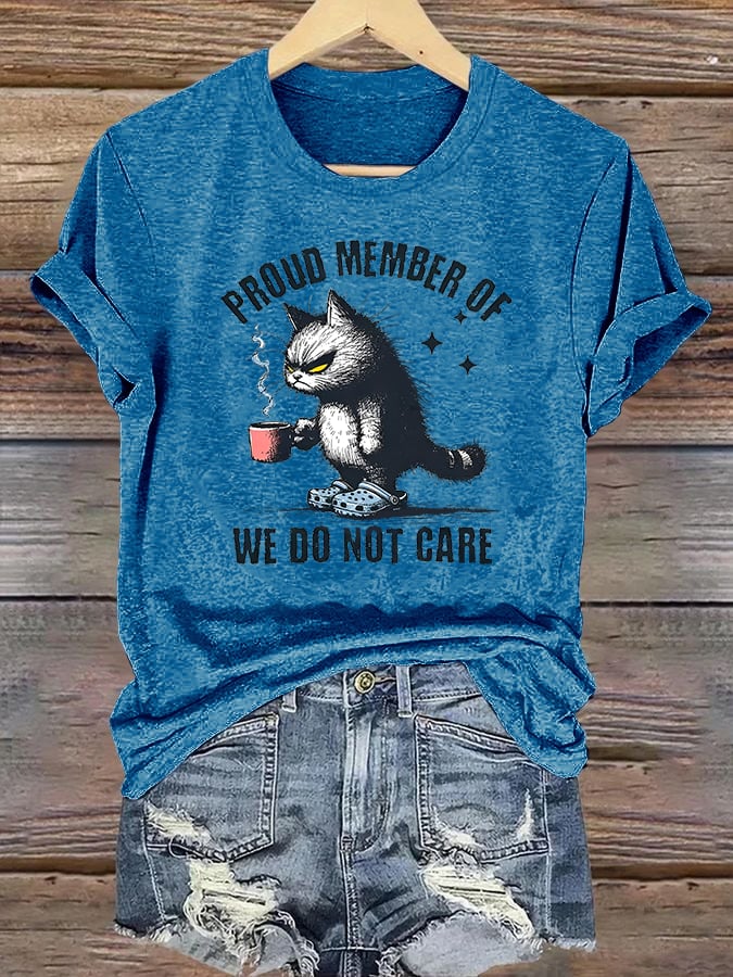 🔥Buy 3 Get 15% Off🔥Women's Retro Funny Proud Member Of Club We Do Not Care Menopause Perimenopause Print  T-Shirt