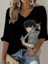Women's BTS Fan Print Short-Sleeve Top