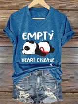 Women's Casual Heart Disease Awareness Printed Short-Sleeve T-Shirt