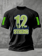 Men's football print short-sleeved T-shirt