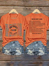 Women's  Retro Funny Proud Member Of  Club We Do Not Care Menopause Perimenopause Print T-Shirt