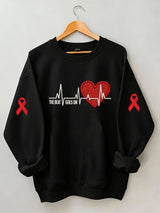 Women's casual heart disease awareness sweatshirt
