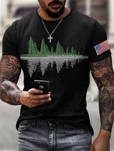 Men's Retro Save The Forest Service Printed Top
