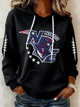 Women’s Football Graphic Waffle Knit Hoodie
