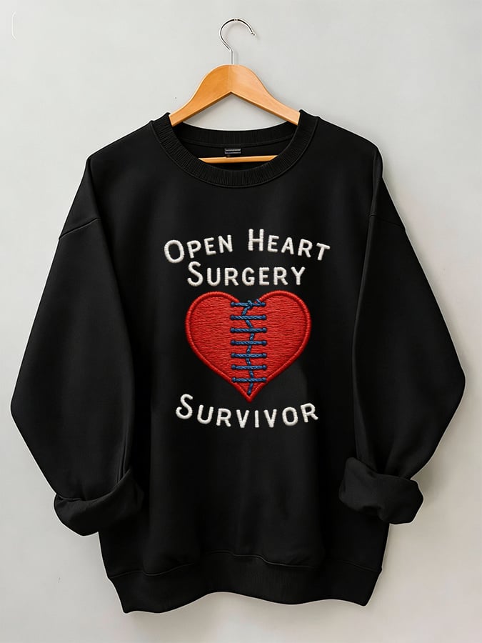 Women's casual heart disease awareness sweatshirt