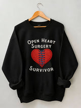 Women's casual heart disease awareness sweatshirt