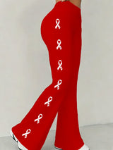 Women's Heart Disease Awareness Printed High-Stretch Leggings