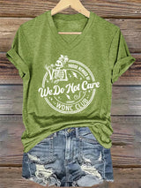 V-Neck Retro Funny Proud Member Of WDNC Club We Do Not Care Menopause Perimenopause Print T-Shirt