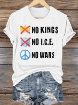 🔥Buy 3 Get 15% Off🔥Women's  No Kings  Print  T-Shirt