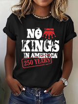 🔥Buy 3 Get 15% Off🔥Women's No Kings Print T-Shirt