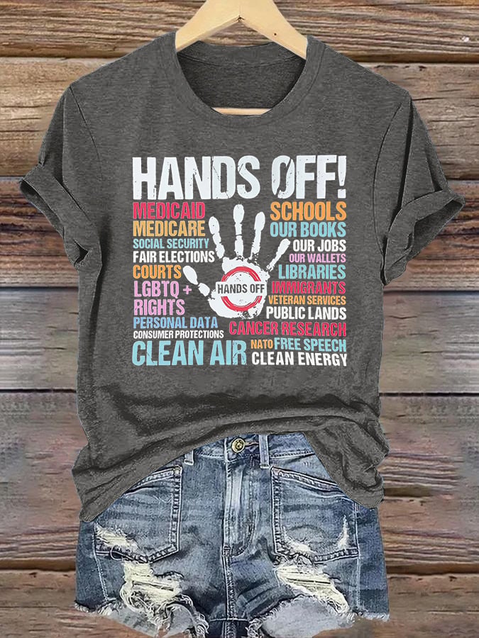 🔥Buy 3 Get 15% Off🔥Women's  HANDS OFF! Print T-Shirt
