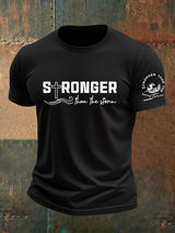 Men's Stronger than the Storm Cross Print Short Sleeve Tee