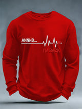 Men's casual heart disease awareness waffle-knit T-shirt