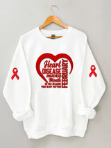 Women's casual heart disease awareness sweatshirt