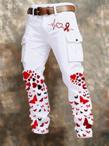 Men's Casual Heart Disease Awareness  Pants