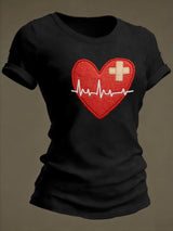 Women's Heart Disease Awareness Crewneck T-shirt