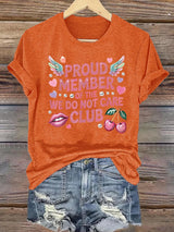 Women's  Retro Funny Proud Member Of Club Menopause Perimenopause Print T-Shirt