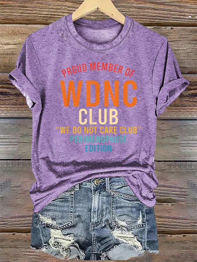 Women's  Retro Funny Proud Member Of Club Menopause Perimenopause Print T-Shirt