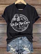 Women's  Round-Neck Retro Funny Proud Member Of WDNC Club We Do Not Care Menopause Perimenopause Print T-Shirt