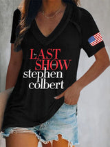 🔥Buy 3 Get 15% Off🔥V-Neck Retro Last Show Print T-Shirt