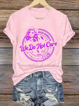 Women's  Round-Neck Retro Funny Proud Member Of WDNC Club We Do Not Care Menopause Perimenopause Print T-Shirt