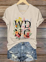 🔥Buy 3 Get 15% Off🔥V-Neck Retro Funny WDNC Menopause Perimenopause Print T-Shirt