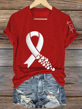 Women's Heart Disease Awareness Print T-shirt