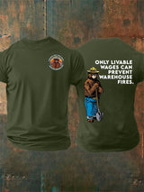 Men's  Retro Resist Save The Forest Service Print T-Shirt