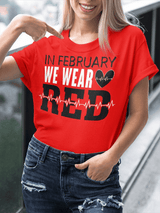 Women's Heart Disease Awareness Print T-shirt