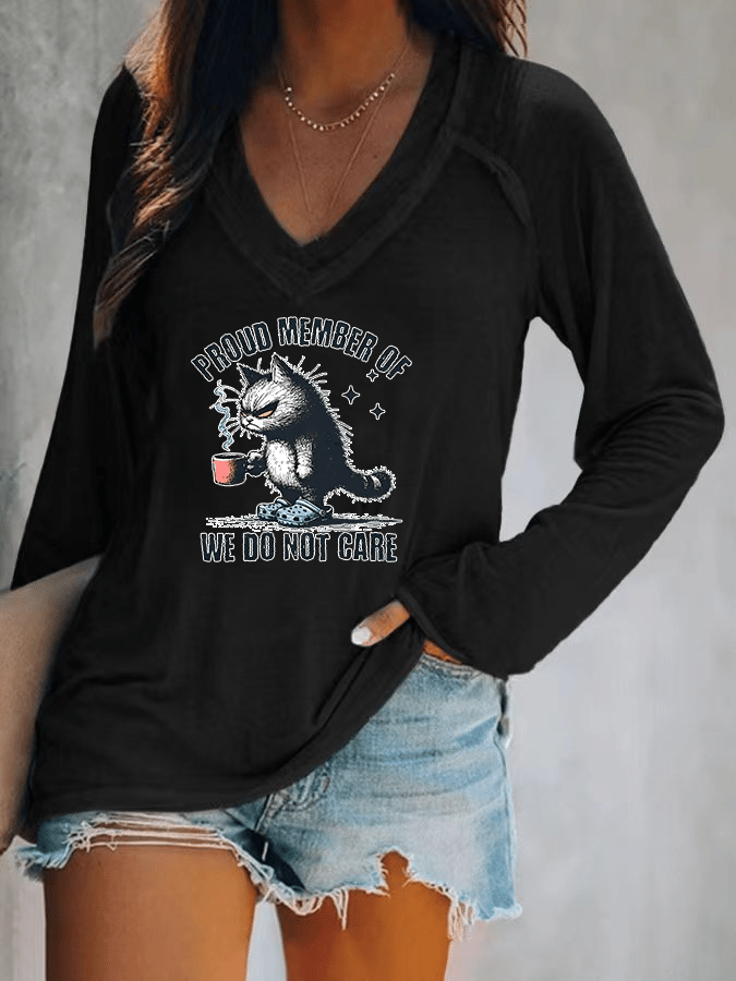 🔥Buy 3 Get 15% Off🔥Women's  V-neck Retro Funny Proud Member Of  Club Menopause Perimenopause Print T-Shirt