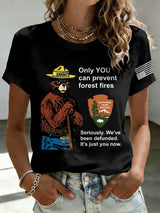 Retro Resist Save The Forest Service Only You Can Prevent Forest Fires Seriously. We've Been Defunded. It'S Just You Now Print T-Shirt