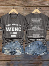 🔥Buy 3 Get 15% Off🔥V-Neck Retro Proud Member Of WDNC Club Est. 2025 We Do Not Care Print T-Shirt