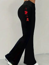 Women's Heart Disease Awareness Printed High-Stretch Leggings