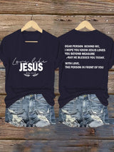 Women's Love Like Jesus Print Casual  T-Shirt